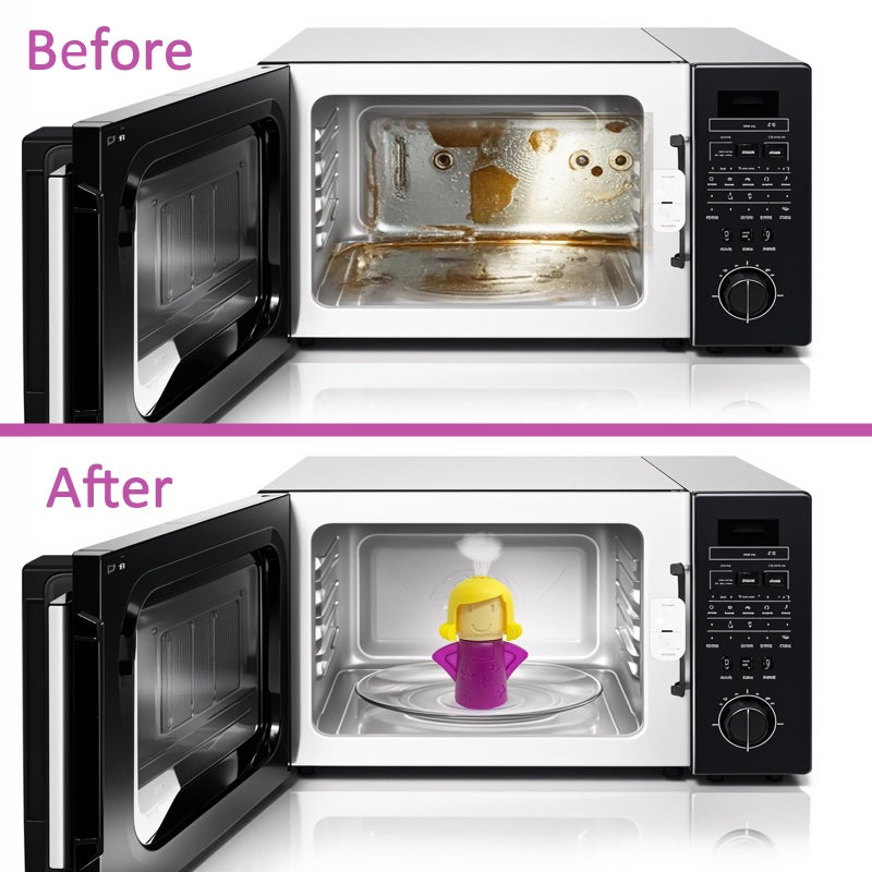 NGT new guide steps Microwave Cleaner Microwave Oven Cleaner High Temperature Steam Cleaning Equipment Tool Fridge Deodorized Easily Crud Steam Cleans Add Vinegar and Water Angry Mama (Purple) - Image 4